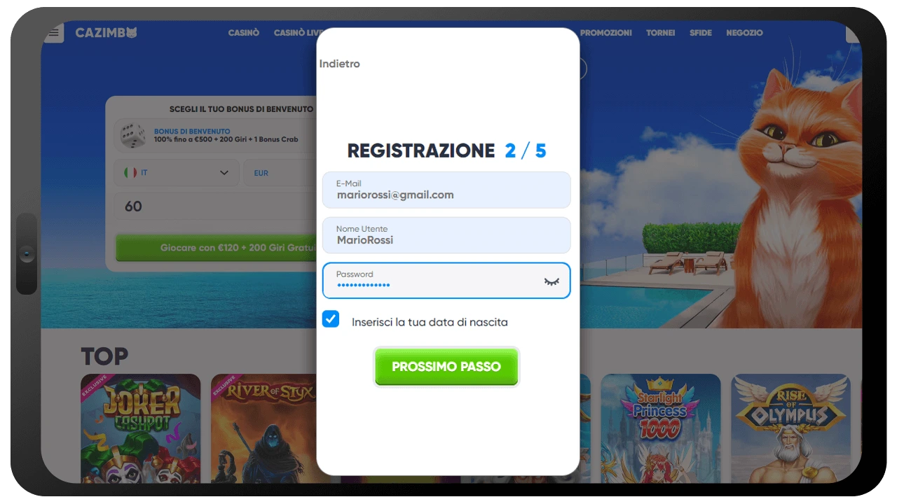 Come Registrarsi Su Cazimbo